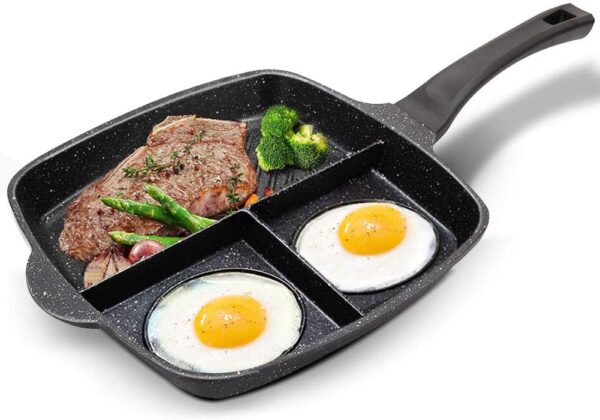 多功能3合1家用麦饭石不粘平底锅 multifunctional 3 in 1 household medical stone non stick pan