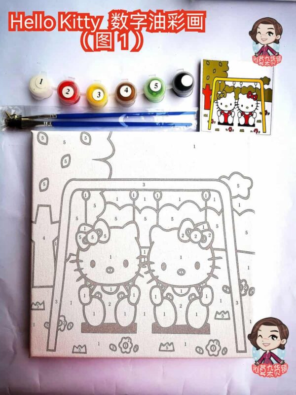 HELLO KITTY 数字油彩画 HELLO KITTY Digital Oil Painting