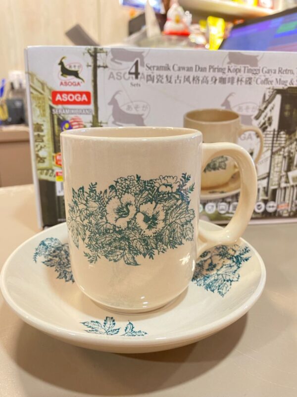绿花高身杯【不可邮寄】vintage coffee cup