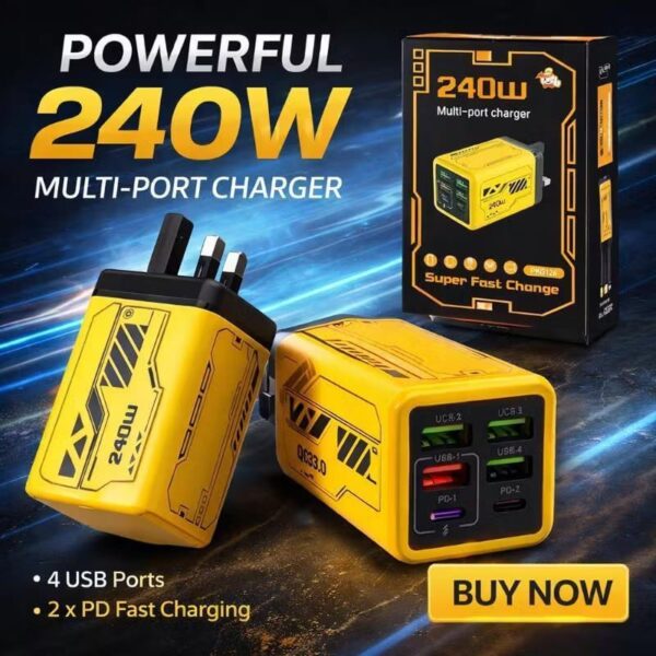 240w多口充电器 4usb+2c multi port fast charging